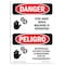 Signmission OSHA, Stay Away Machine Is Operating Bilingual, 14in X 10in Rigid Plastic, 10" W, 14" H, Spanish OS-DS-P-1014-VS-1700 - alternate 1